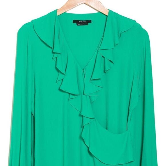 ‎Crisscross Overlay Ruffled Top - Picture 1 of 7